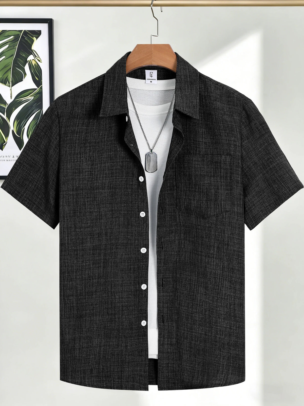 Men's Casual Linen Short Sleeve Shirts Drip Outfits Man Outfit Set Designer Cheap Clothing Summer Tops For Man
