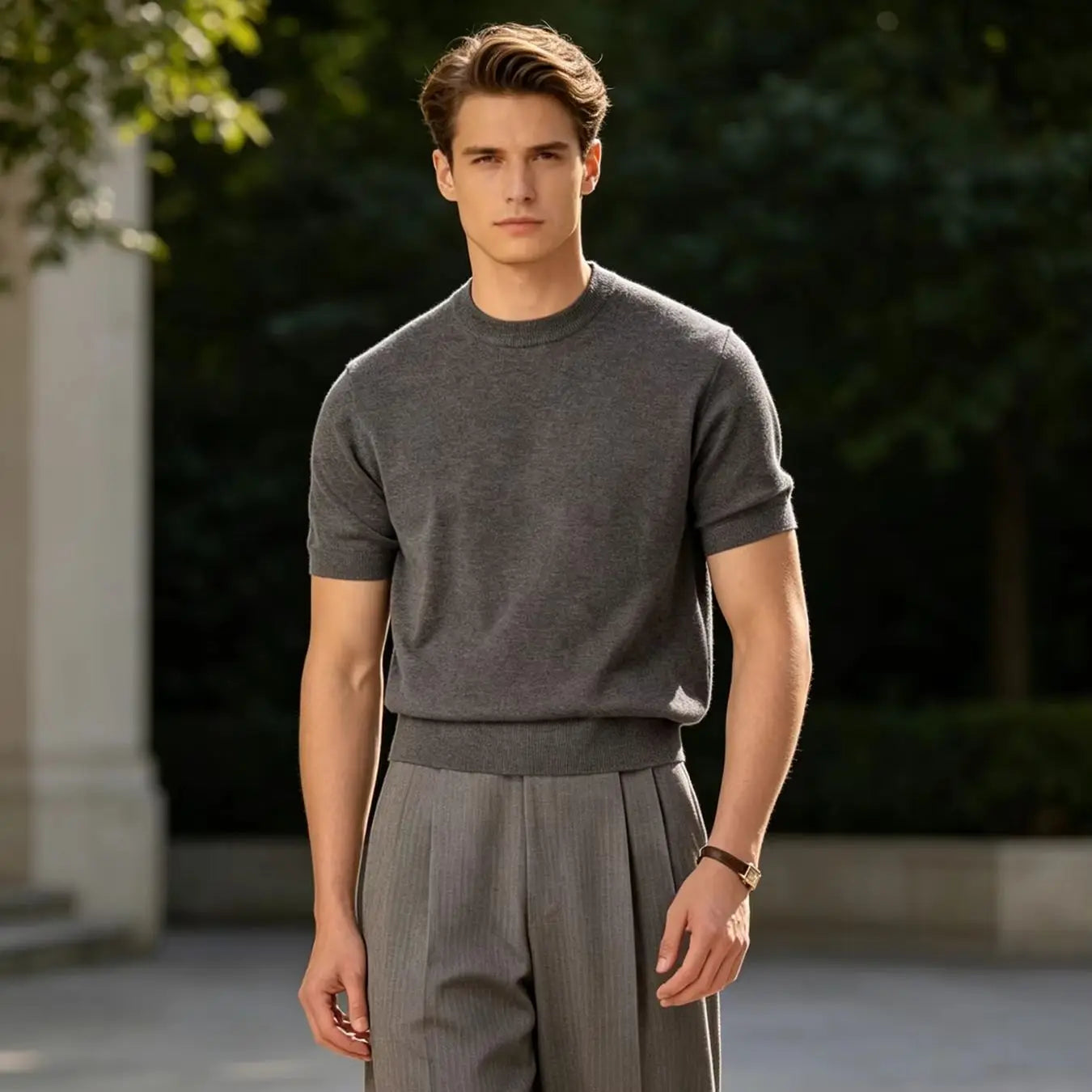 Men's short-sleeved shirts are suitable for the office, client visits, business meetings, city walks, dates, coffee shops, exhib