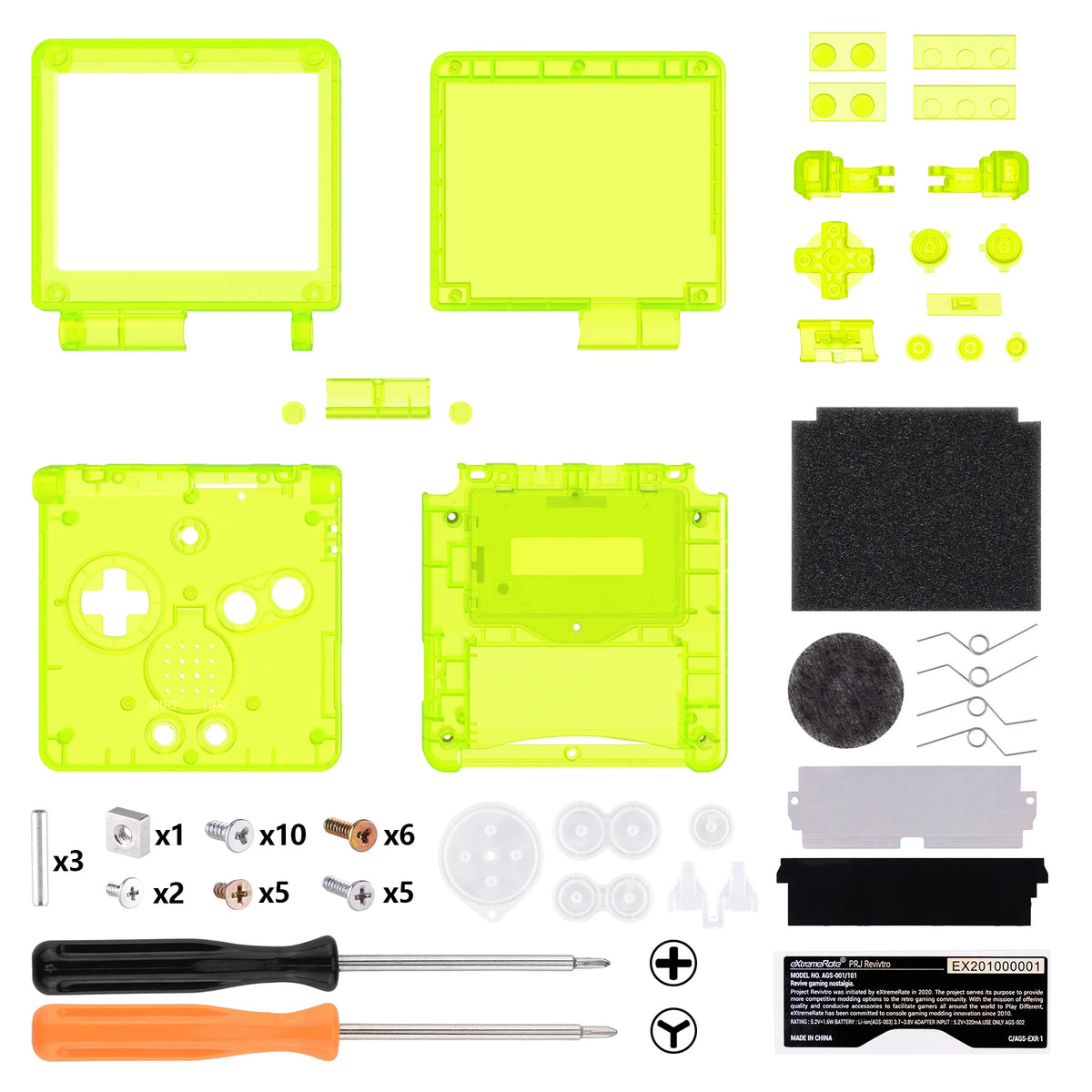 eXtremeRate IPS Ready Upgraded Clear Custom Replacement Housing Shell for Gameboy Advance SP GBA SP for Both IPS & Standard LCD