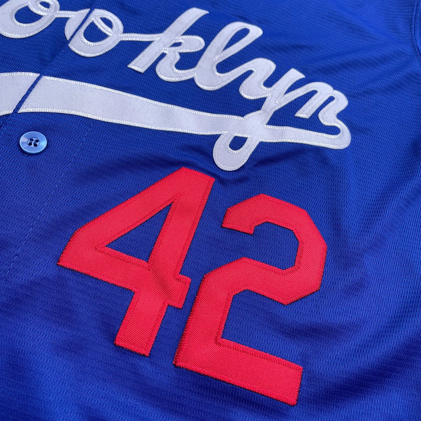 Men's Blue White Letter Embroidery Baseball Shirt，#42 Jackie Robinson Legend Baseball Jersey, Fan Gift