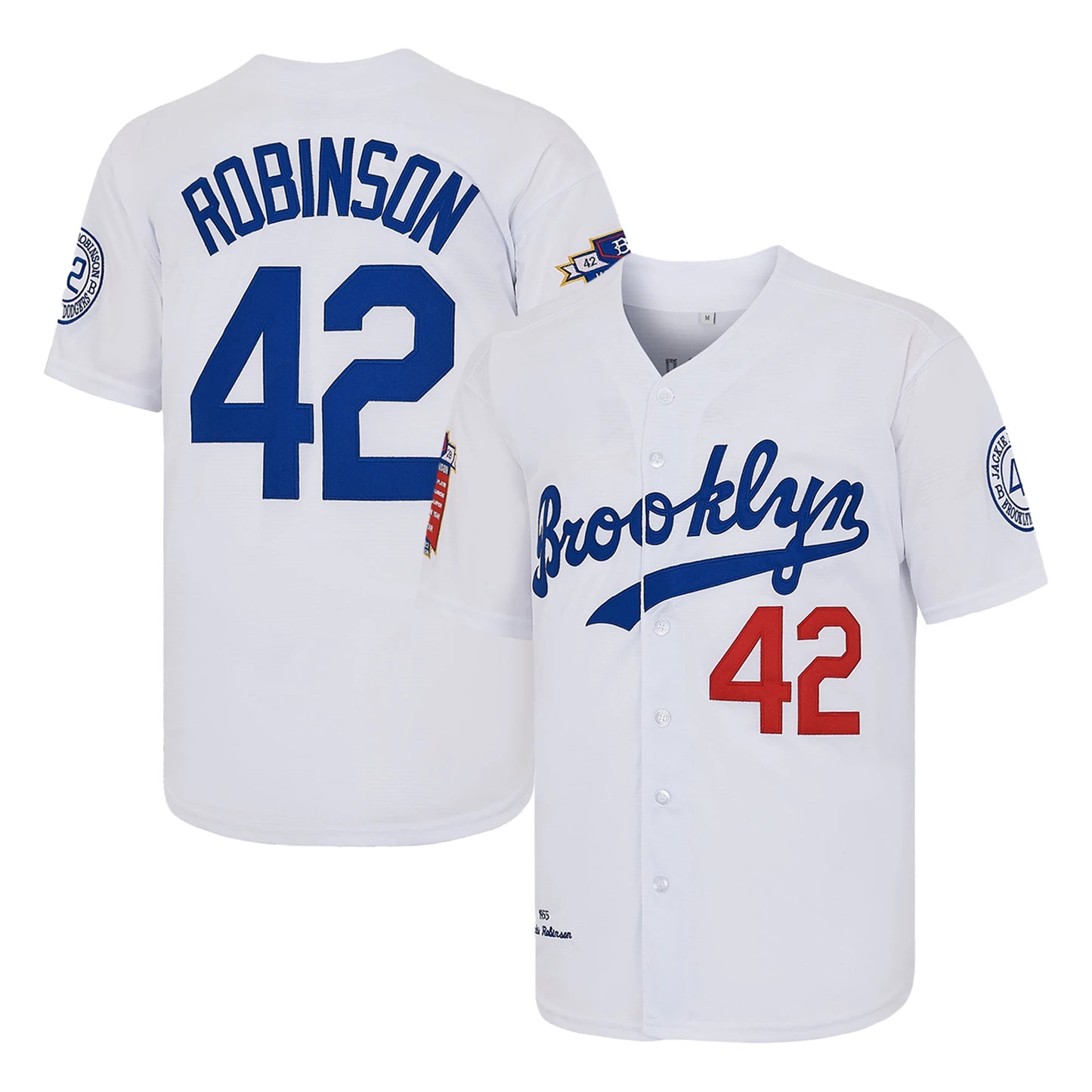 Men's Blue White Letter Embroidery Baseball Shirt，#42 Jackie Robinson Legend Baseball Jersey, Fan Gift