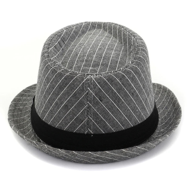 Fashion Design Adult Black Ribbon Decoration Short Brim Jazz Cap Fedora Hat Summer Travel Sunhat Women Men British Hat Homburg