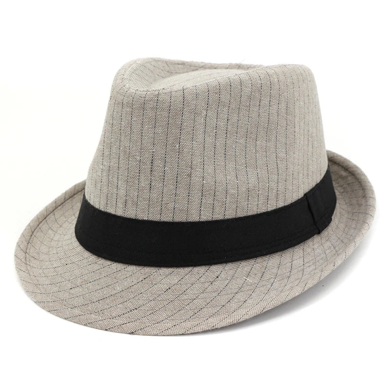Fashion Design Adult Black Ribbon Decoration Short Brim Jazz Cap Fedora Hat Summer Travel Sunhat Women Men British Hat Homburg