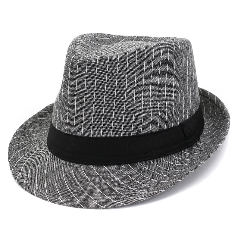 Fashion Design Adult Black Ribbon Decoration Short Brim Jazz Cap Fedora Hat Summer Travel Sunhat Women Men British Hat Homburg
