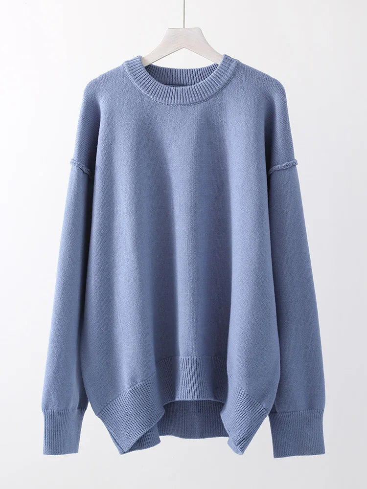 Brown Oversize Sweaters For Women Winter Thick Yellow Pullover Woman Autumn Warm Loose O Neck Ladies Sweaters Jumpers Women