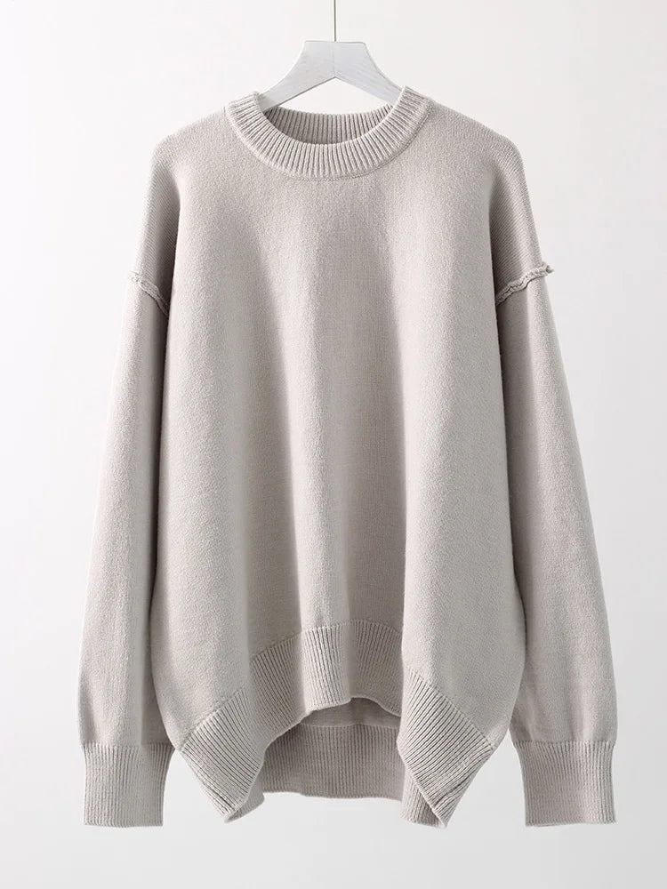Brown Oversize Sweaters For Women Winter Thick Yellow Pullover Woman Autumn Warm Loose O Neck Ladies Sweaters Jumpers Women