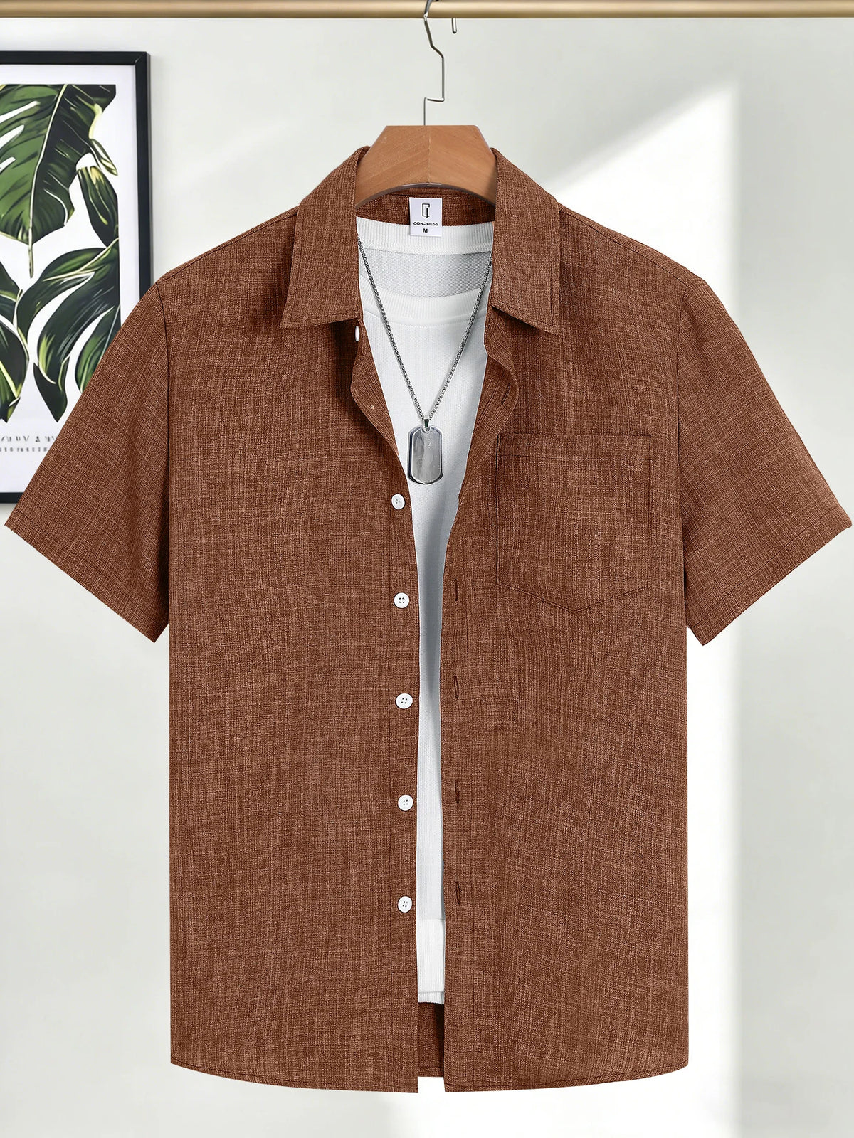 Men's Casual Linen Short Sleeve Shirts Drip Outfits Man Outfit Set Designer Cheap Clothing Summer Tops For Man