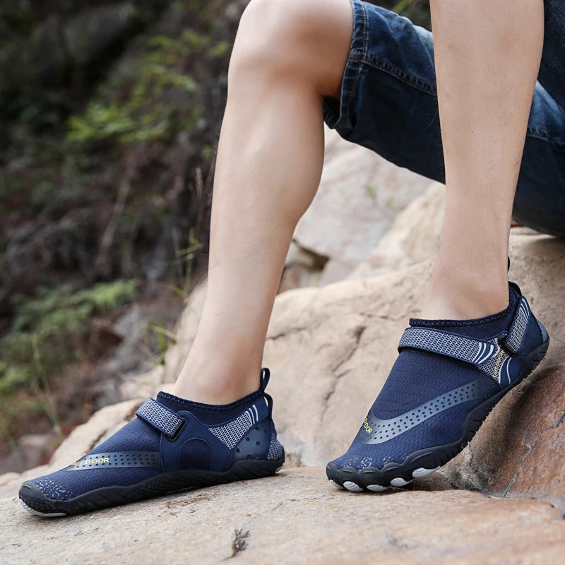 Men Water Shoes Quick Dry Non-Slip Five Finger Shoes Outdoor Wading Swimming Barefoot Lightweight Summer Aqua Sneakers Fishing