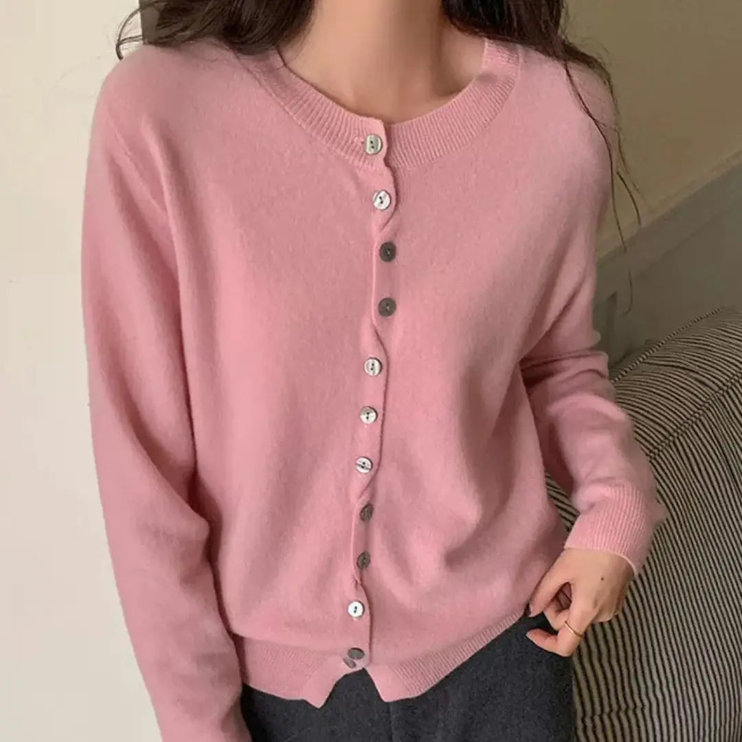 WinvyNee Women‘s Clothing Wool O Neck Long Sleeve Buttons Sweaters Pullovers Outerwears Y2k Autumn Winter Knitted Tops A1683004