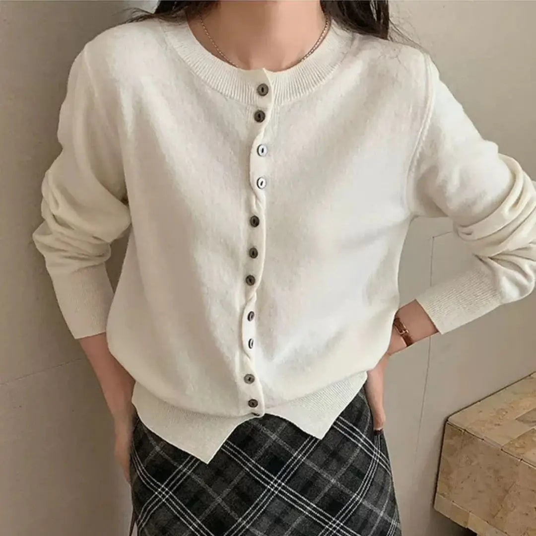 WinvyNee Women‘s Clothing Wool O Neck Long Sleeve Buttons Sweaters Pullovers Outerwears Y2k Autumn Winter Knitted Tops A1683004