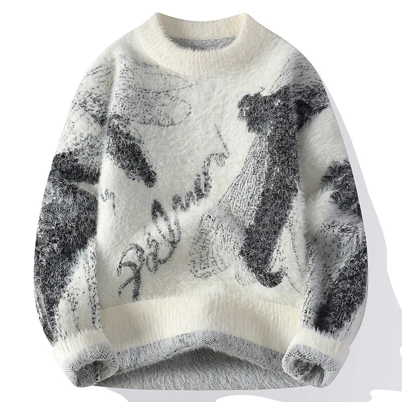 2024 Winter Sweaters for male men thick O-neck sweater men Student youth sweaters autumn Men's wool Casual Knitwear Pullover