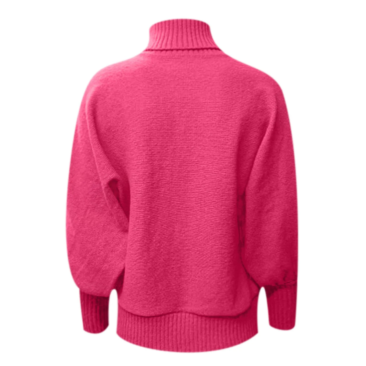 Women's Turtleneck Red Sweater Winter Merry Christmas Loose Bat Sleeve Letter Knitted Sweater Women's Top Knit Jumper Sueter