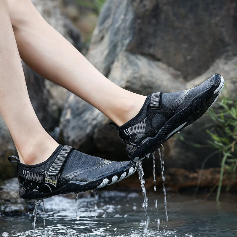 Men Water Shoes Quick Dry Non-Slip Five Finger Shoes Outdoor Wading Swimming Barefoot Lightweight Summer Aqua Sneakers Fishing