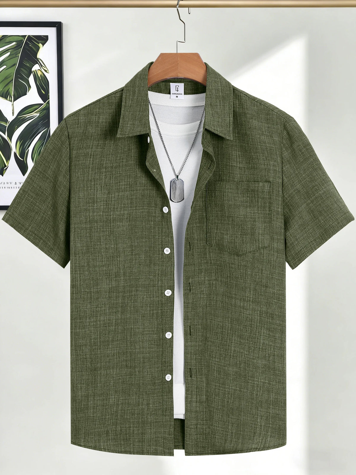 Men's Casual Linen Short Sleeve Shirts Drip Outfits Man Outfit Set Designer Cheap Clothing Summer Tops For Man